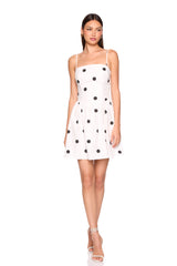 polka dot poplin tie back string dress