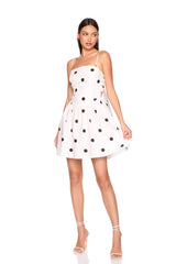 polka dot poplin tie back string dress