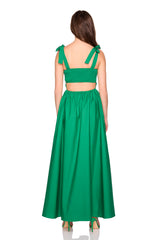 poplin tie strap maxi dress