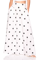 polka dot poplin drop waist skirt