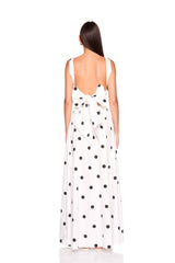 polka dot poplin drop waist skirt