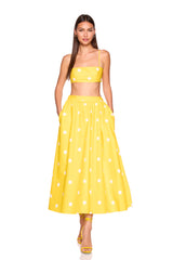 polka dot poplin midi skirt