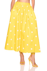 polka dot poplin midi skirt