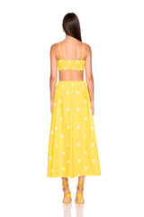 polka dot poplin midi skirt