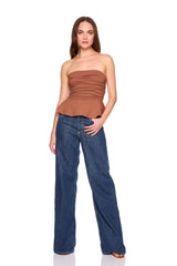 tube gathered flare top