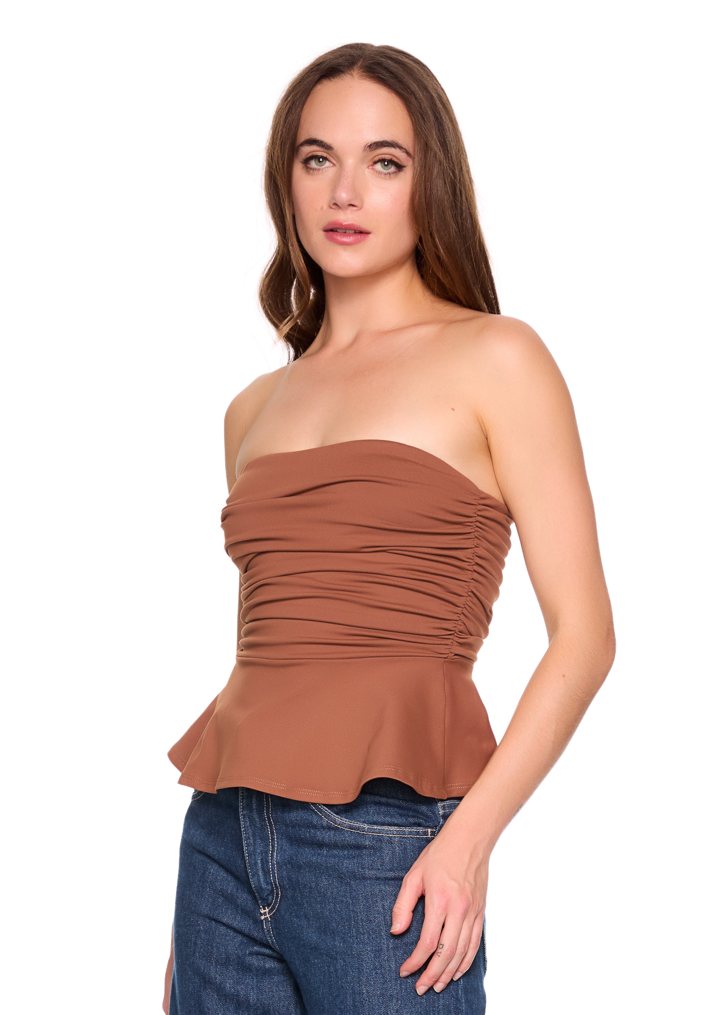 tube gathered flare top