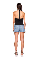 cross front tie halter top