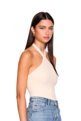 cross front tie halter top