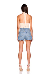 cross front tie halter top