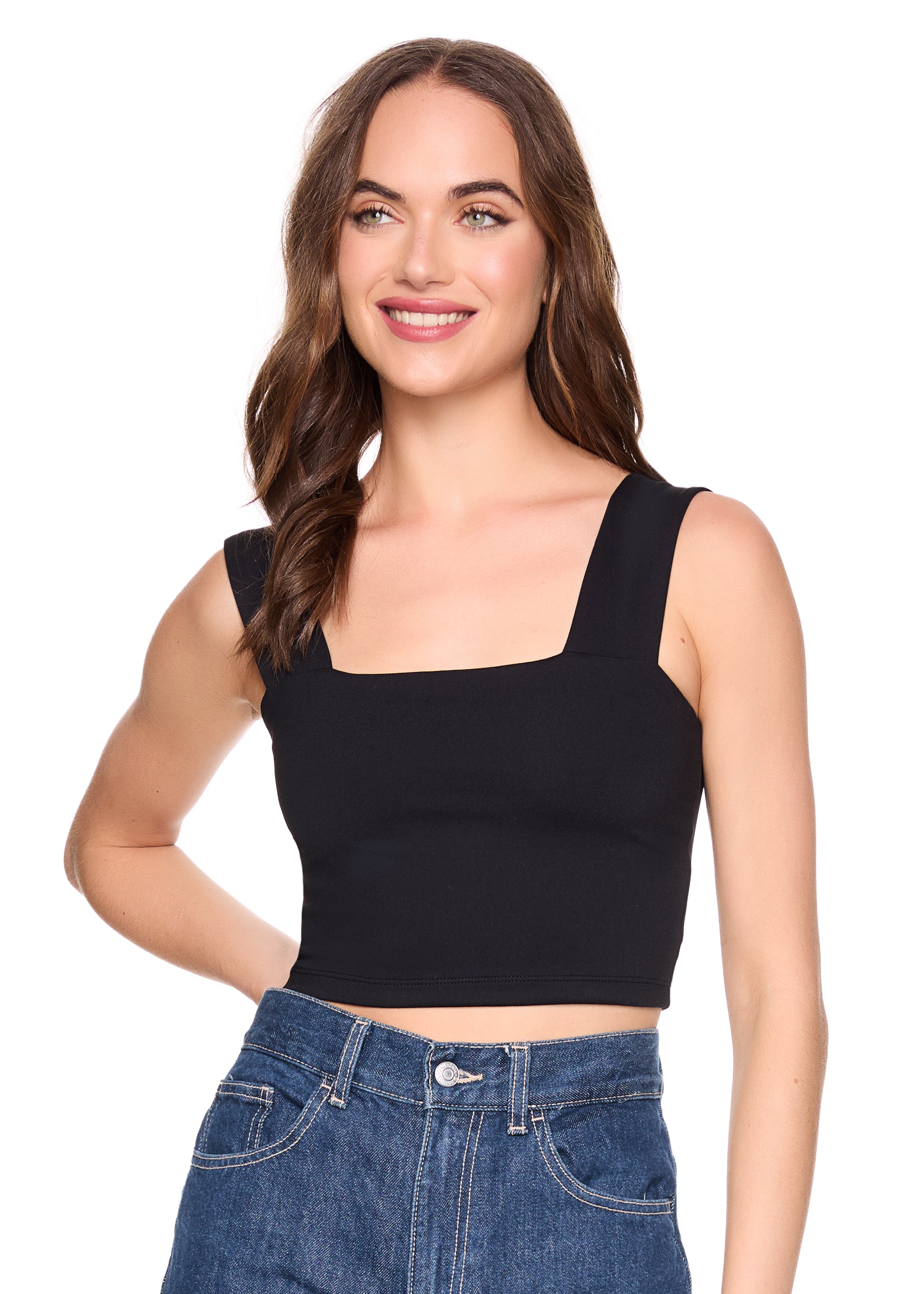 essential wide strap crop top