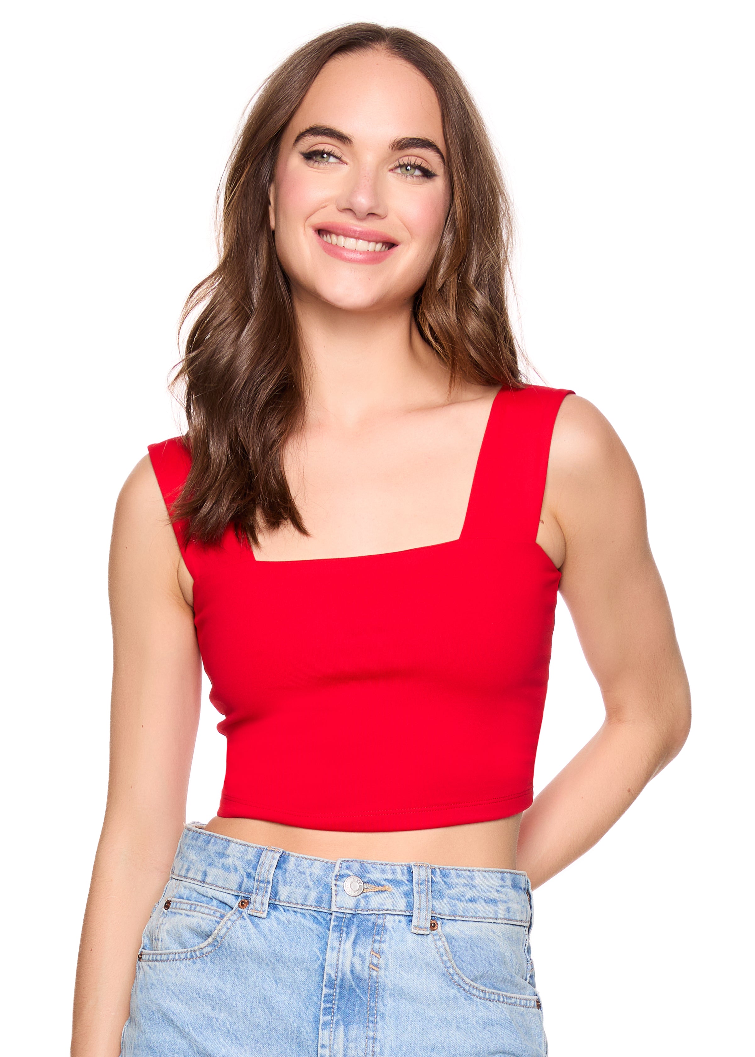 essential wide strap crop top
