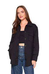 knit shirt pocket jacket black