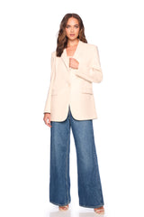 faux leather boyfriend jacket blanched almond