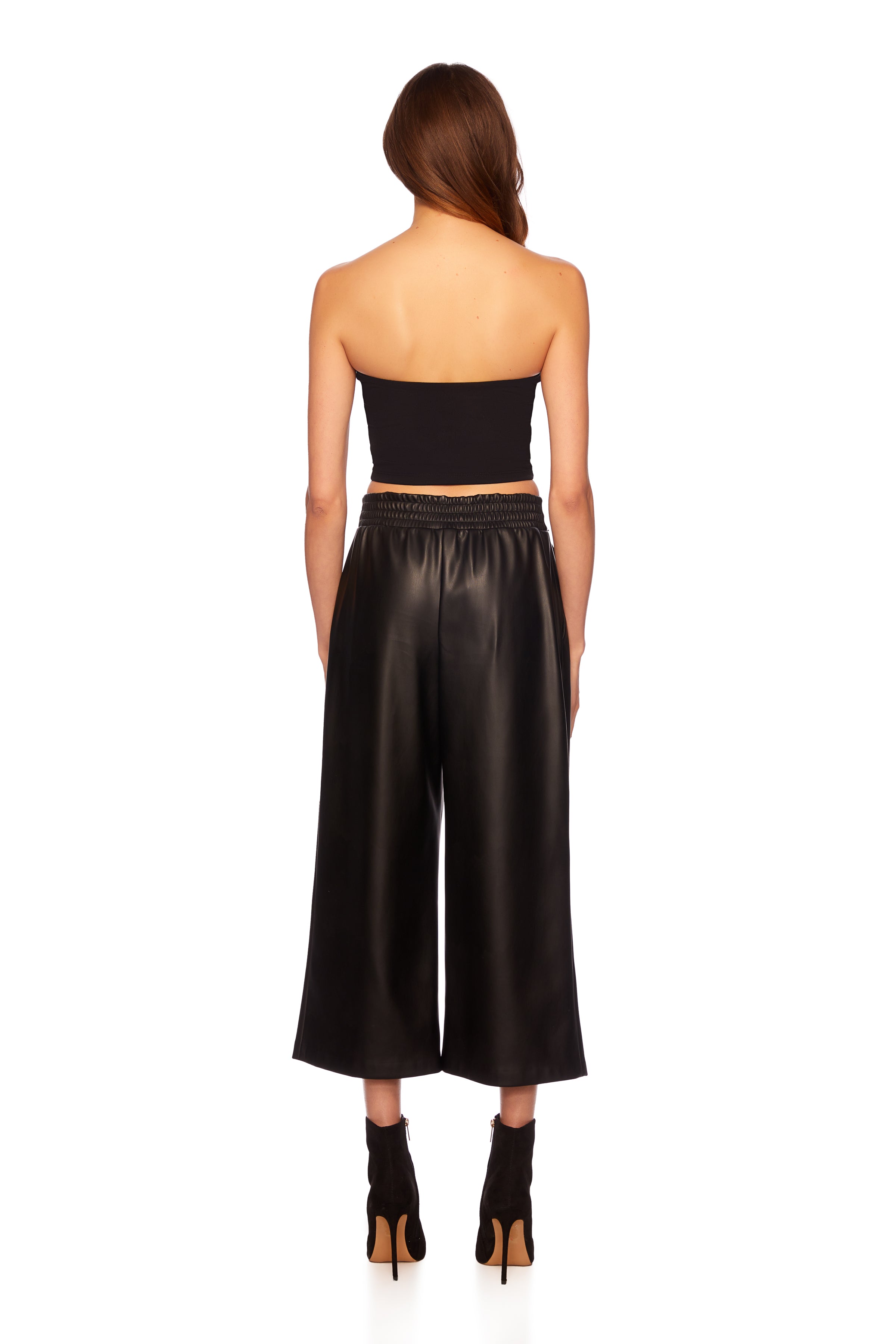 faux leather crop pant