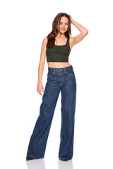 rib scoop tank crop top