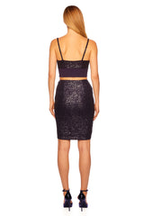 sequin bralette with rib trim