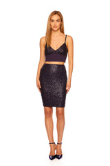 sequin bralette with rib trim