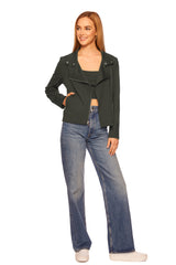 knit moto jacket hunter