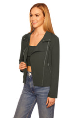 knit moto jacket hunter