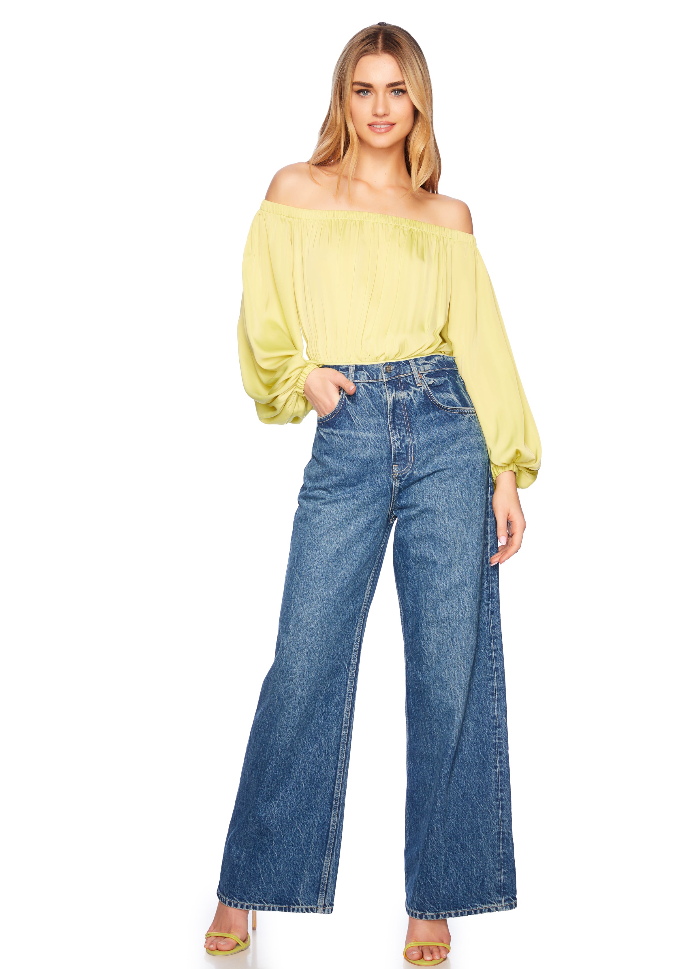 matte satin off shoulder bodysuit