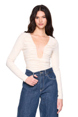 extreme wire gathered longsleeve top