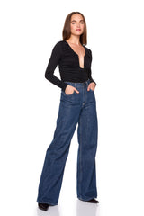 extreme wire gathered longsleeve top