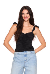 ruffle strap gathered top