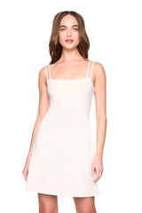 double string flare mini dress