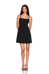 double string flare mini dress