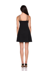 double string flare mini dress