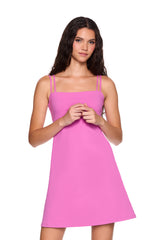 double string flare mini dress