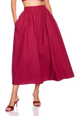 poplin midi skirt