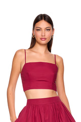 poplin smocking back string top