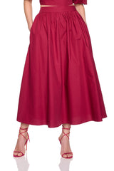 poplin midi skirt