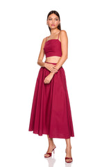 poplin smocking back string top