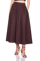 poplin midi skirt