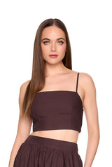 poplin smocking back string top