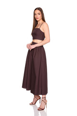 poplin midi skirt