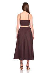 poplin midi skirt