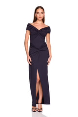 twisted off shoulder dress
