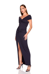 twisted off shoulder dress