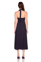 halter tie midi dress