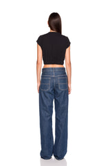short sleeve gathered waist band top