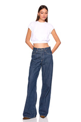 short sleeve gathered waist band top