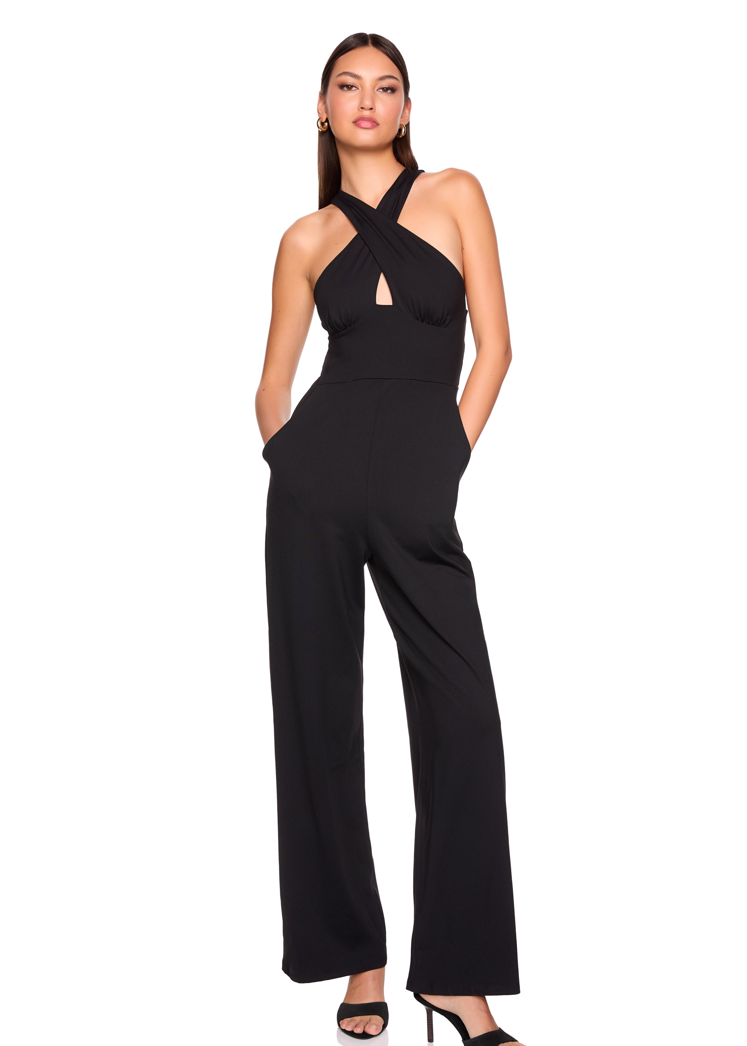 cross front jumpsuit