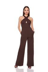 cross front jumpsuit