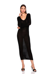 light merino henley long sleeve dress