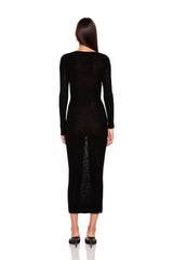 light merino henley long sleeve dress