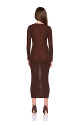 light merino henley long sleeve dress