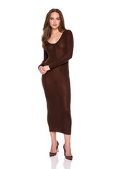 light merino henley long sleeve dress